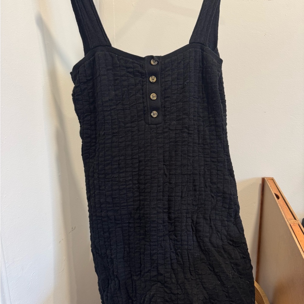 Free People Black Textured Sleeveless Dress